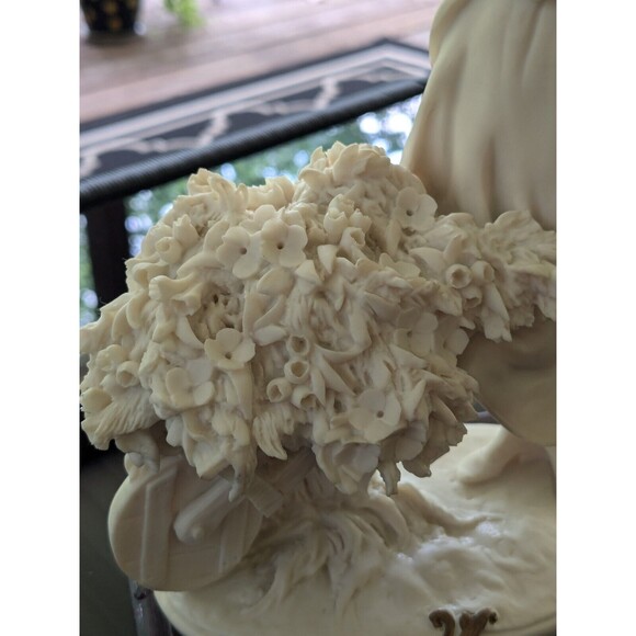 Giuseppe Armani Porcelain Figurine 10” Italy 1988 Capodimonte Girl w Wheelbarrow - Picture 9 of 16